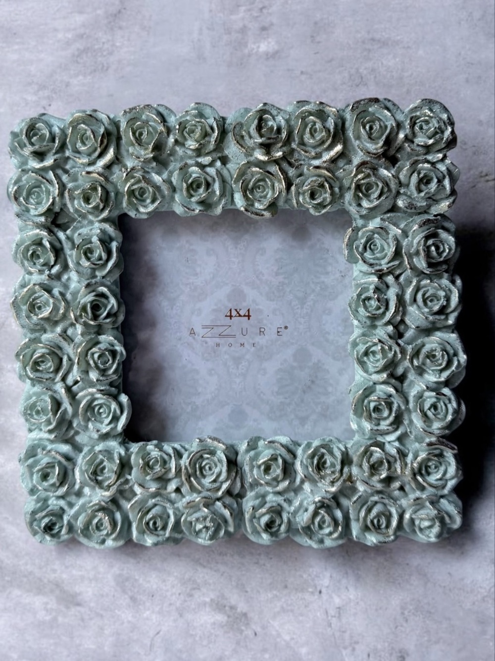 Mint Rose Frame - Decorative 4x4 Photo Frame